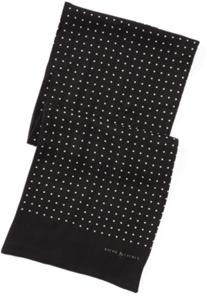 Pc0024 Polo Ralph Lauren Dot-print Wool Challis Scarf - Ralph Lauren Men's Dot-print Wool Challis Scarf - Black/cream, (482x600), Png Download
