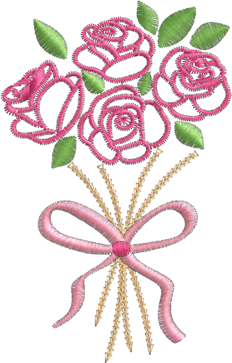 Buquê De Rosas - Buque Em Desenho Png (600x600), Png Download
