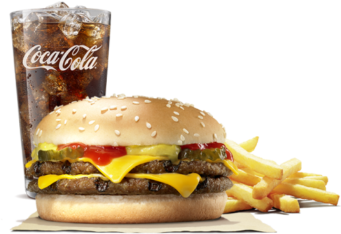 Bk Double Cheese Burger - Coca Cola (500x430), Png Download