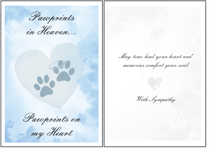 Pawprints In Heaven - Sympathy Greeting Card By Dog Speak (800x600), Png Download