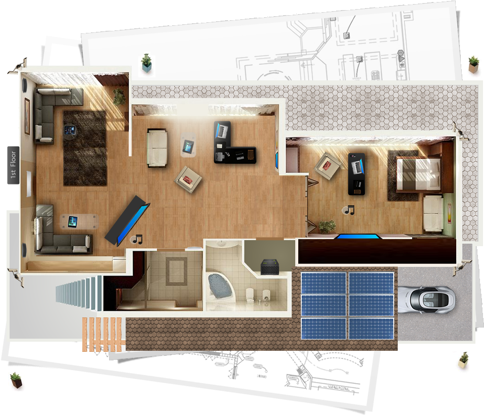 An Error Occurred - 3d Floor Plan (1230x820), Png Download