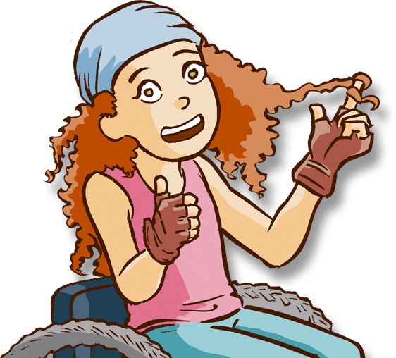 Imagen De Gayle Sentada Afuera - Cartoon (562x508), Png Download