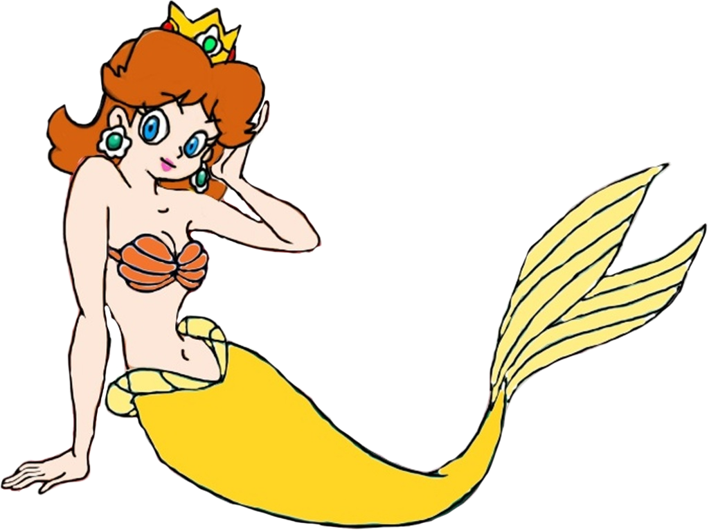Princess Daisy As A Mermaid By Darthraner - Princess Daisy As A Mermaid (1024x768), Png Download