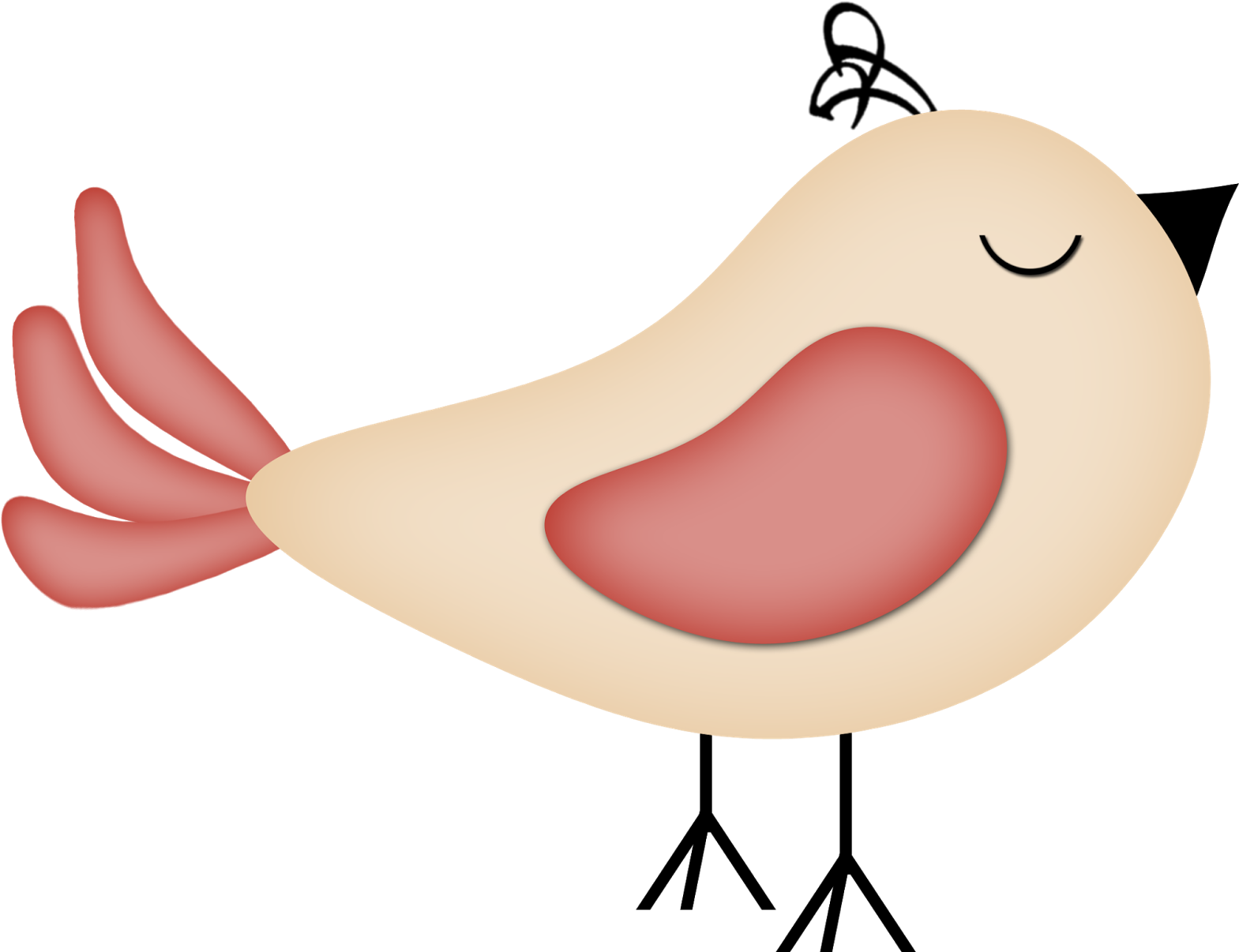 Delicado Clipart De Pajaritos Retro - Clipart Pajaritos (1600x1238), Png Download