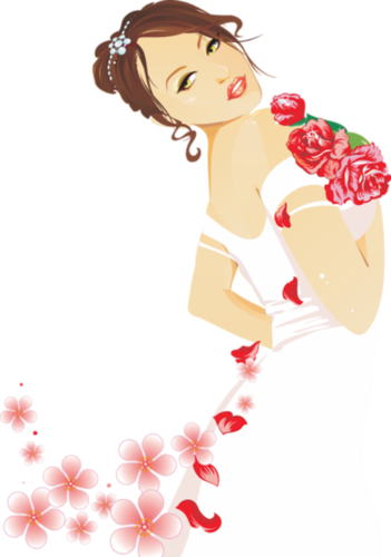 Wedding Couples, Wedding Art, Wedding Images, Wedding - Novia Dibujo (351x500), Png Download