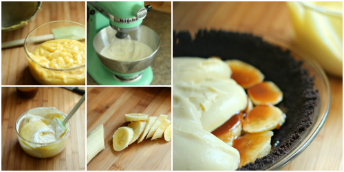 Banana Cream Pie With Coffee Caramel - Cream Pie (500x250), Png Download