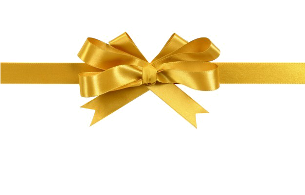 Golden Bow Ribbon Png Free Download - Golden Ribbon Png Hd (626x415), Png Download