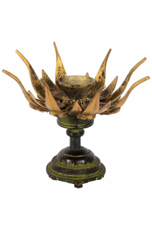 Lotus Shape Brass Candle Holder - Statue (300x450), Png Download