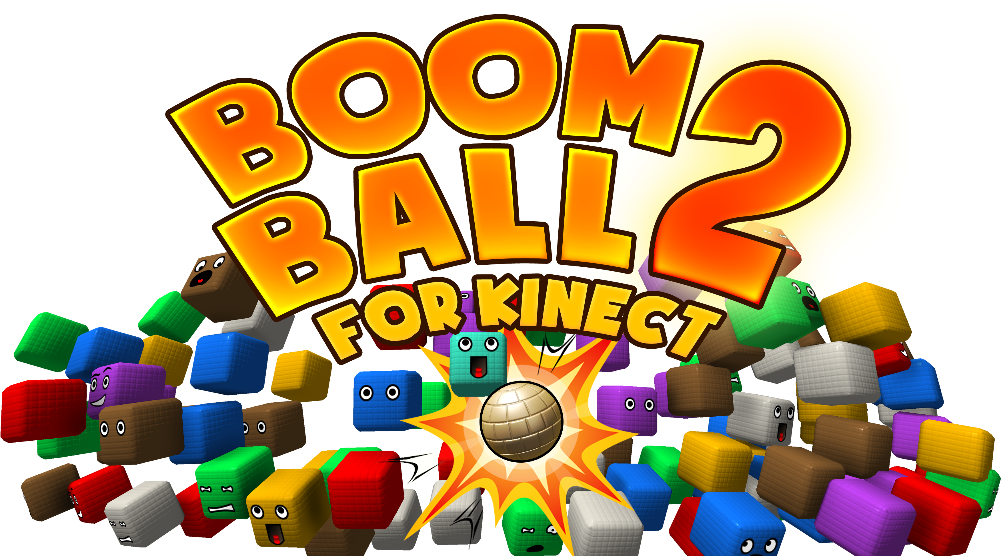 Boom Ball 2 Logo With Cubes (3840x2160), Png Download