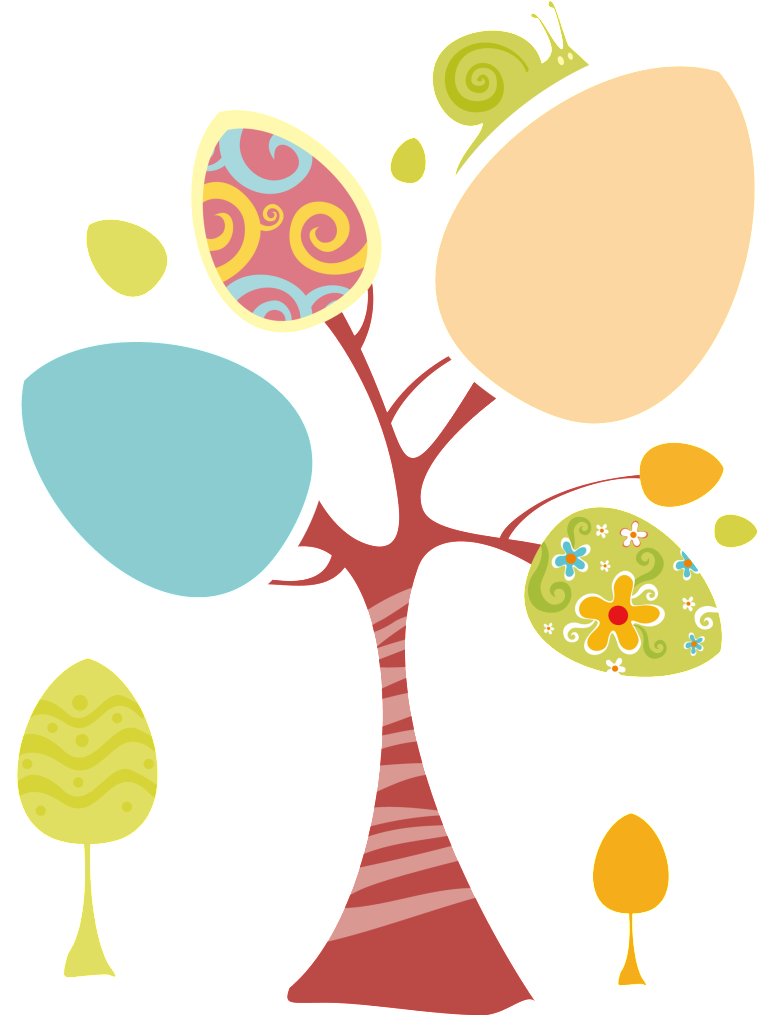 Cartoon Creative Árboles - Eggs On Spring Tree Easter Greeting For Sister Card (1024x1024), Png Download
