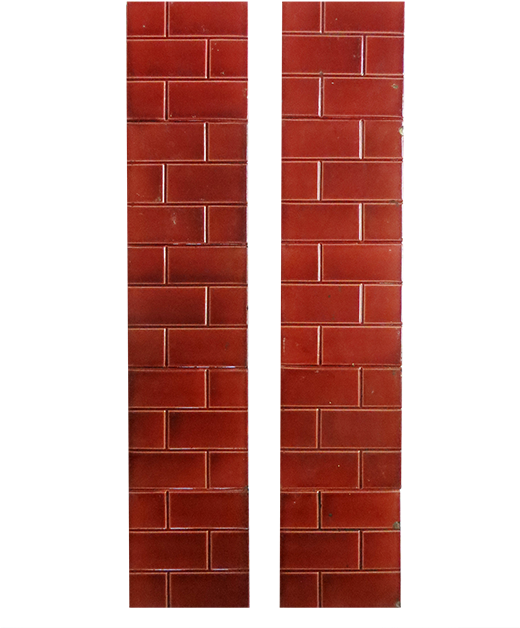 Antique Original Red Brick Fireplace Tiles - Wall (650x650), Png Download