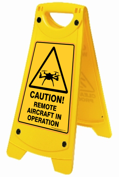 Drone A-frame Safety Sign - Wet Floor Sign (600x600), Png Download