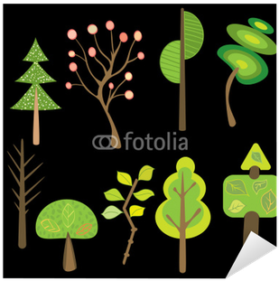 Vinilo Pixerstick Árboles De Dibujos Animados De Estilo - Painting (400x400), Png Download