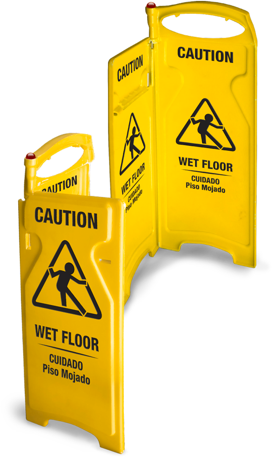 Folding Wet Floor Sign - Delamo 8011-6 Wet Floor Sign Side Hinge (pack Of 6) (693x1000), Png Download