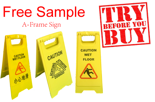 Caution Wet Floor Sign Pfsnm-700 - Reference (582x365), Png Download