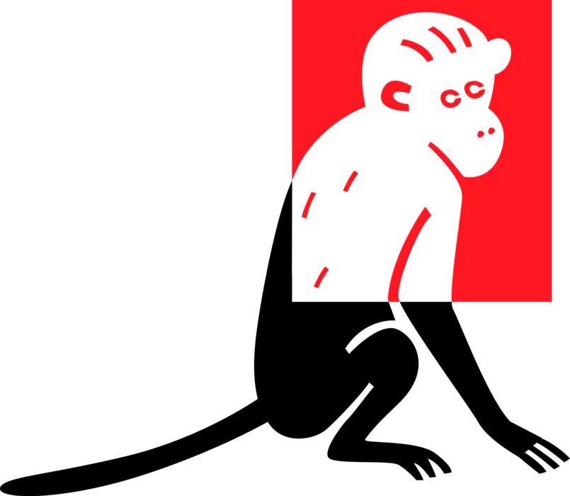 Vector Illustration Of Primate Monkey Ape (805x700), Png Download