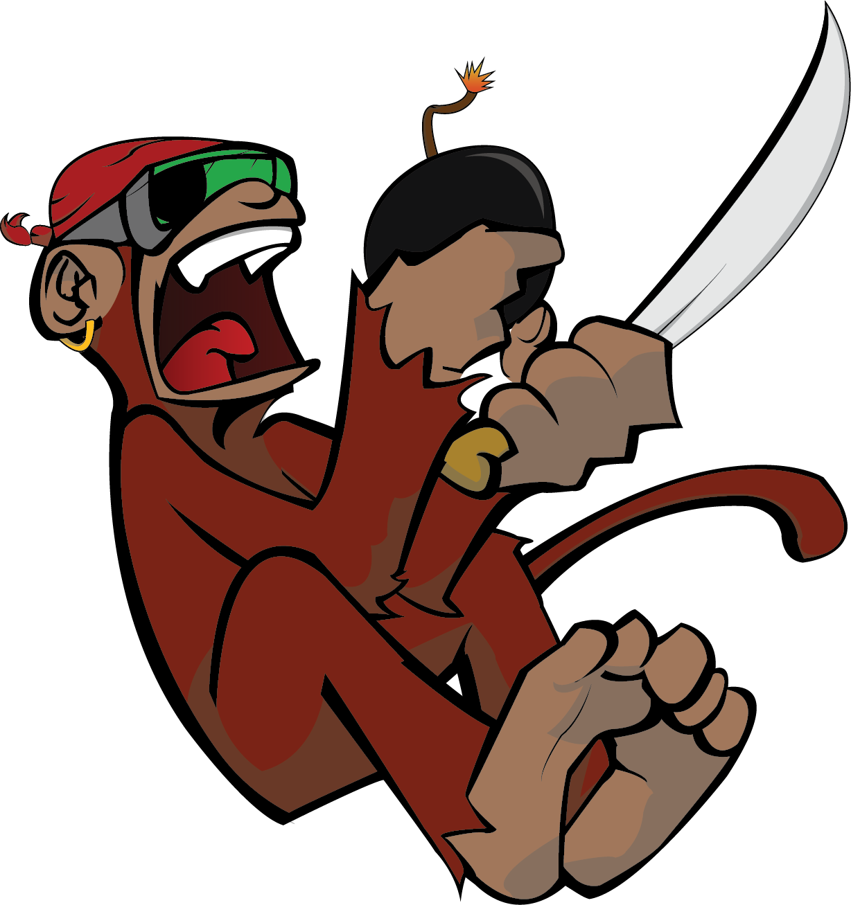 Monkey - Cartoon (1228x1307), Png Download