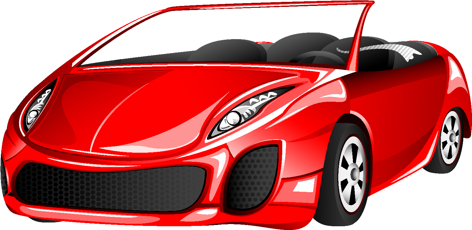 Elemento De Carro Esportivo Vermelho Dos Desenhos Animados - Car (1772x1378), Png Download