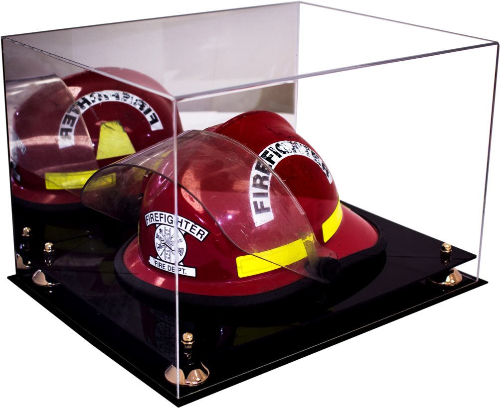 Fireman's Helmet Display <br> Case With Mirror<br> - Better Display Cases: Large Mirrored Display Case 18 (1024x882), Png Download