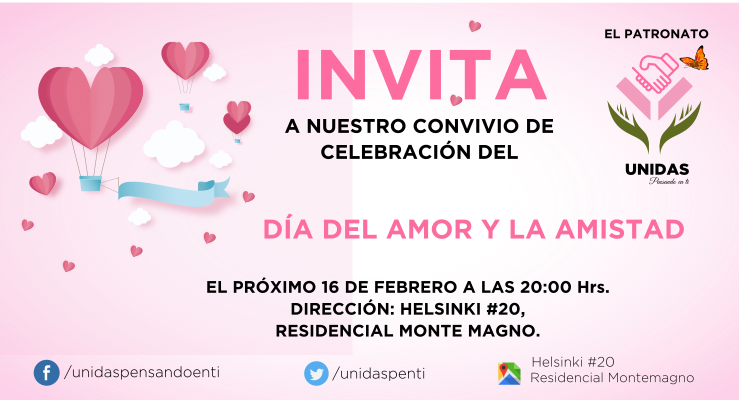 Invitación A Celebrar El Día Del Amor Y La Amistad - Invitacion Para El Dia Del Amor (739x400), Png Download