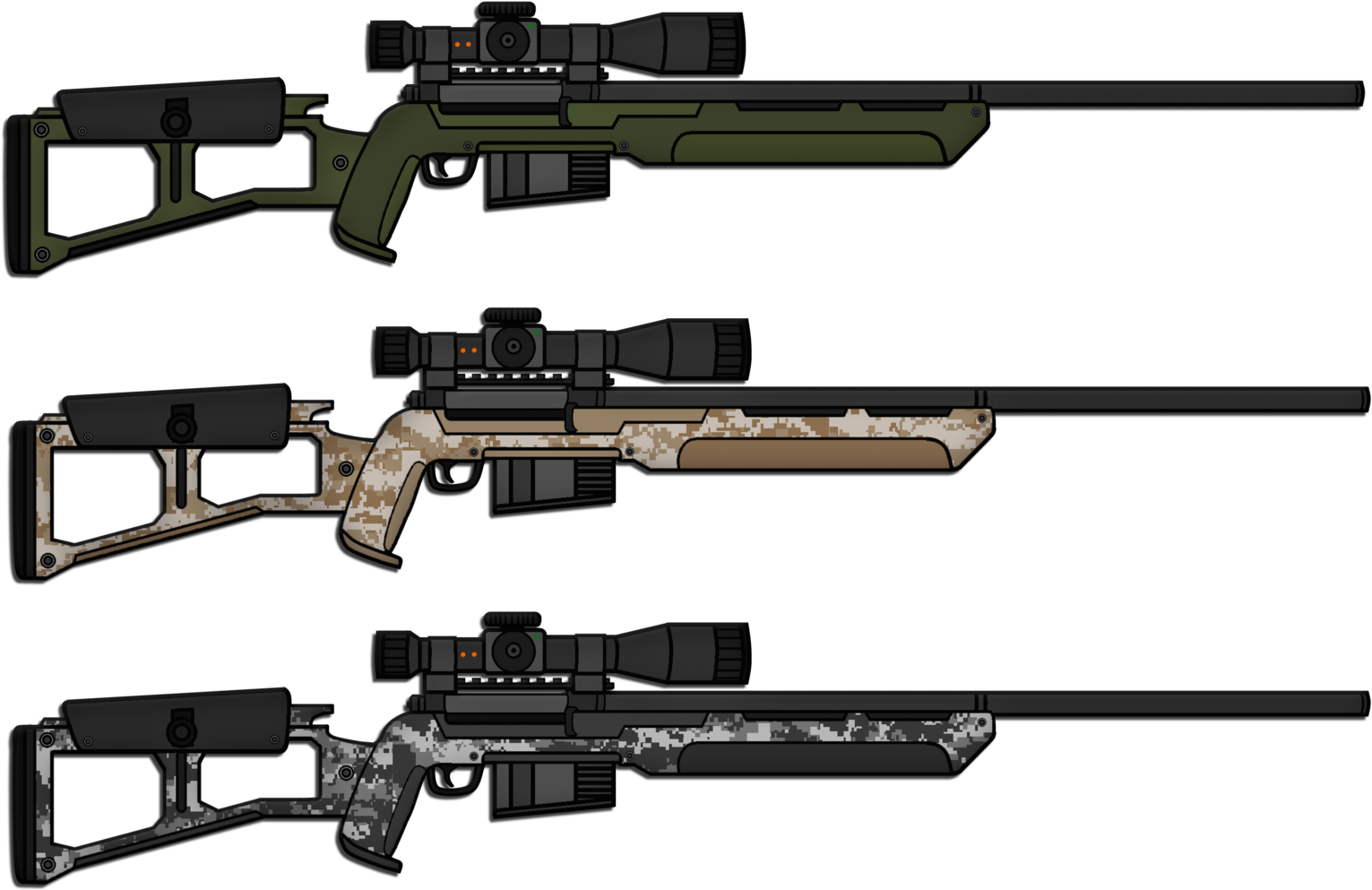 Drawn Snipers Simple - 7.62 Mm 돌격 소총 (1600x1067), Png Download
