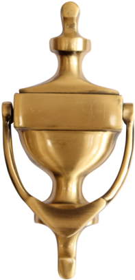Door Knocker Classic - Brass (307x480), Png Download