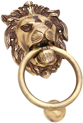 Antique Lion Door Knocker - Door Handles Aligarh (285x424), Png Download