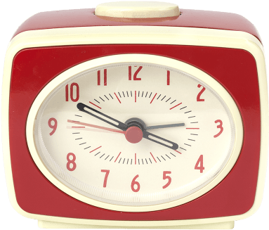 Kikkerland Classic Alarm Clock - Mint - Red (750x1000), Png Download