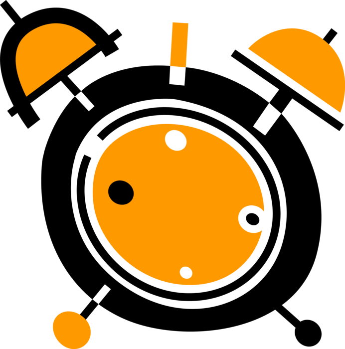 Vector Illustration Of Alarm Clock Ringing Its Morning (692x700), Png Download