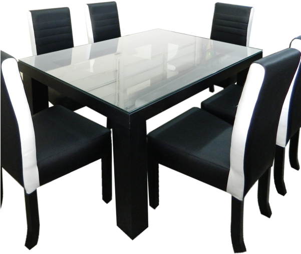 Comedor - Mesa Comedor Con Vidrio Incrustado (600x600), Png Download