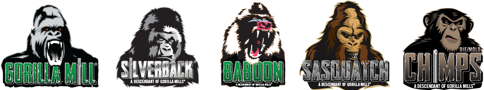Gorilla Mill Logos - Baboon (1000x221), Png Download