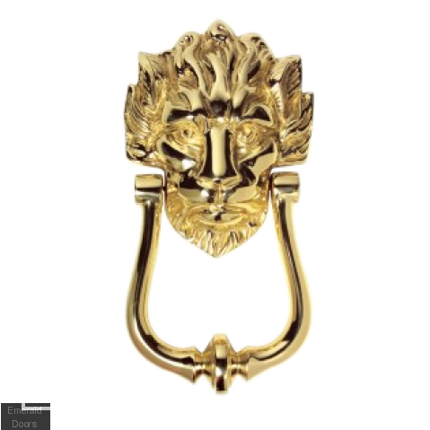 No 10 Door Knocker - Door Knocker - Lion Head No.10 - Polished Brass (500x500), Png Download