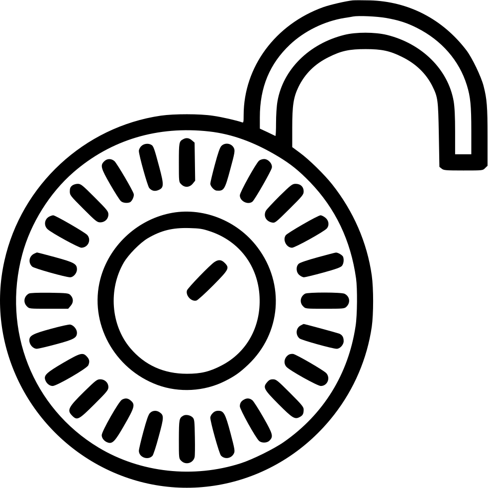Combination Lock Open - Icon (981x980), Png Download