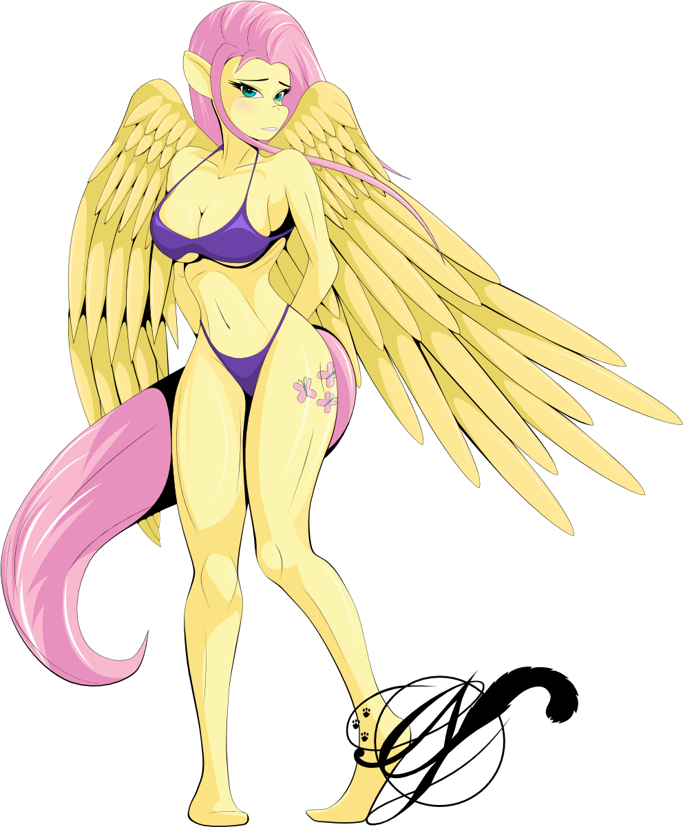 Mlp Fluttershy Anthro Sexy (1100x1280), Png Download