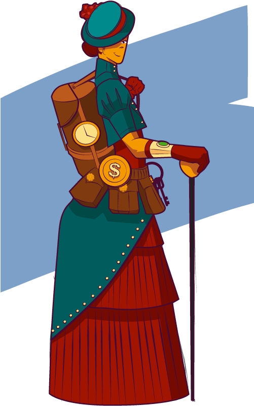 Steampunk Character Concept Art For Farside Hr - Character (500x1000), Png Download