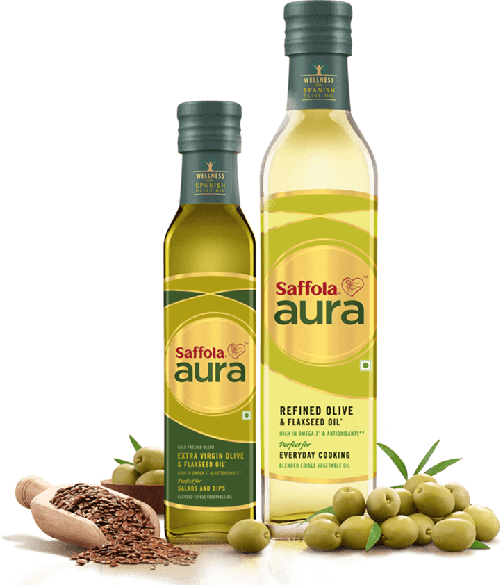 Introducing The New Super Oil - Saffola Aura Oil (724x842), Png Download