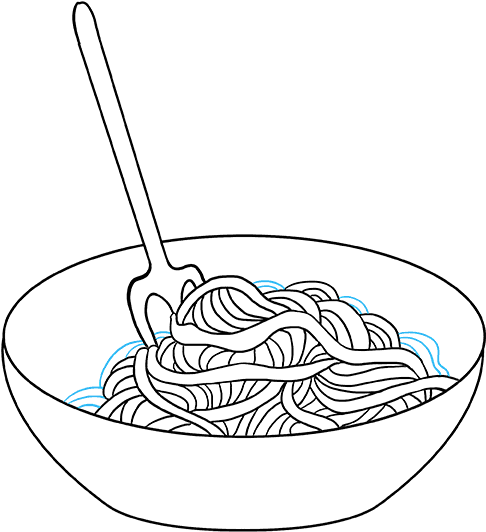 How To Draw Spaghetti - Drawing (680x678), Png Download