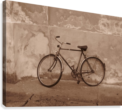 Old Bicycle Canvas Print - Road Bicycle (429x386), Png Download