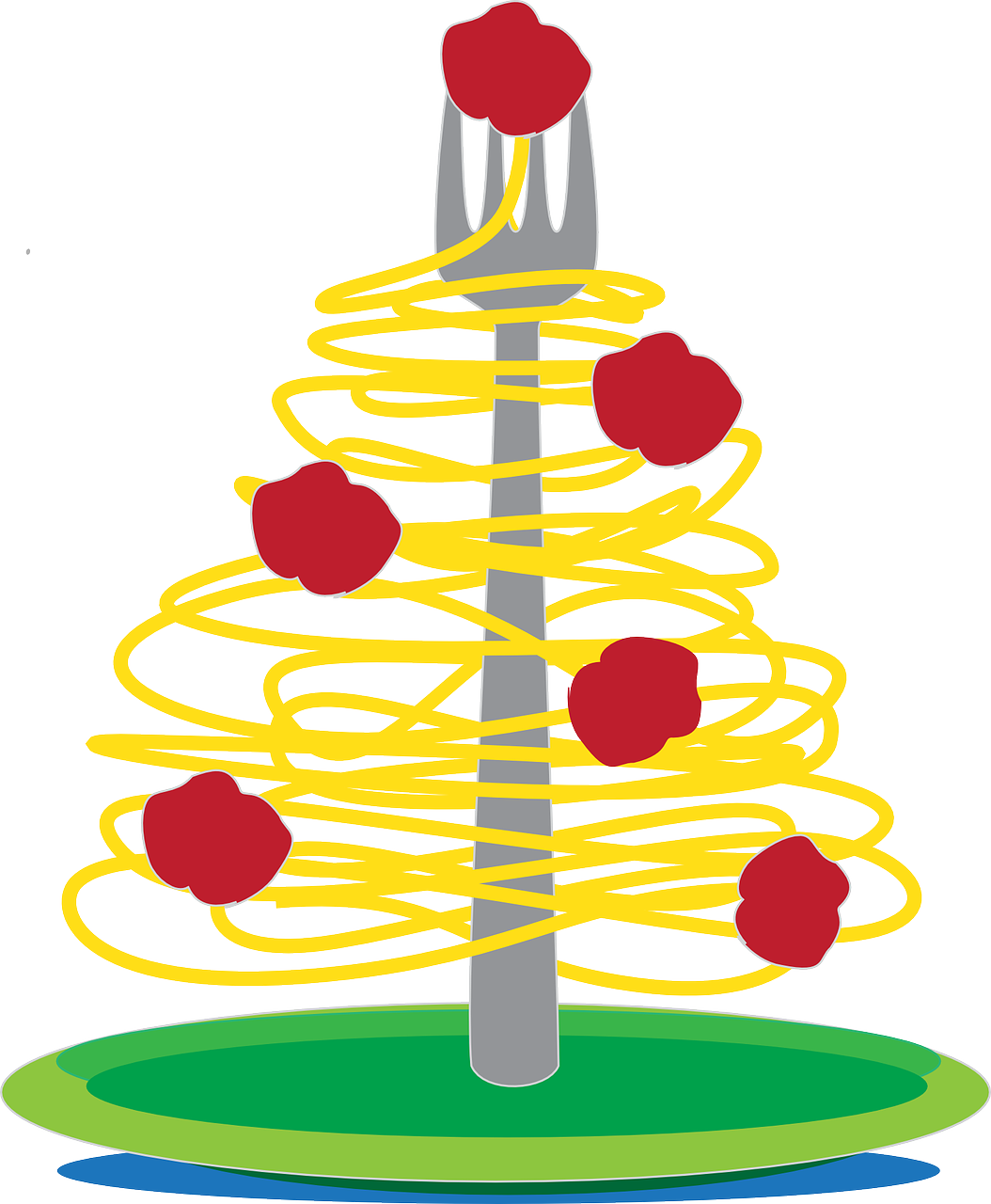 Small Clipart Spaghetti - Christmas Spaghetti (492x597), Png Download