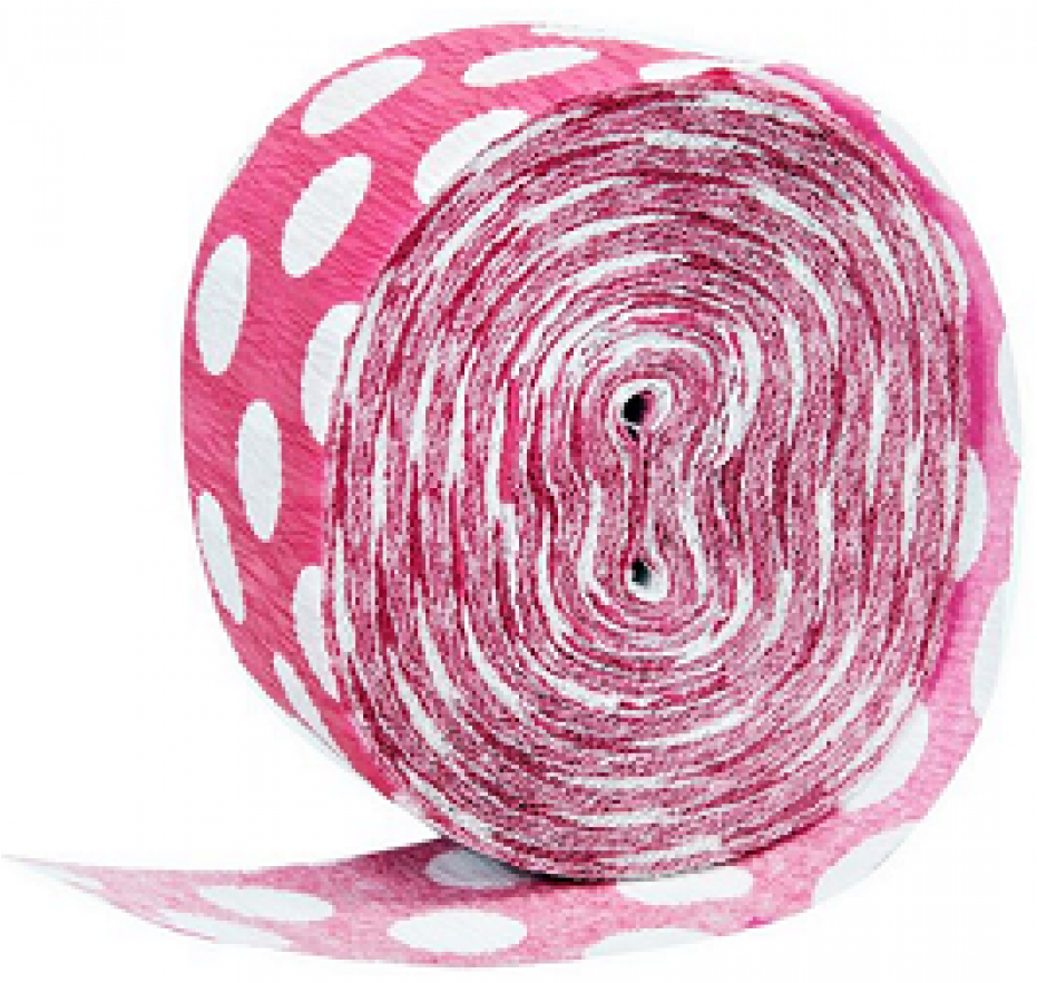 [single Pack] Crepe Paper Streamer Roll Girly Polka (930x1180), Png Download