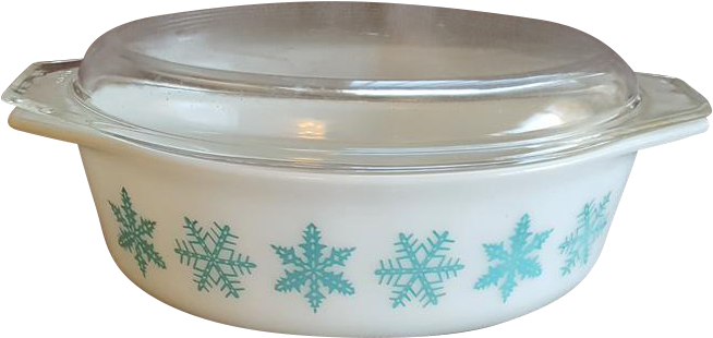 Pyrex Casserole Dish With Lid Snowflakes Turquoise - Lid (653x653), Png Download