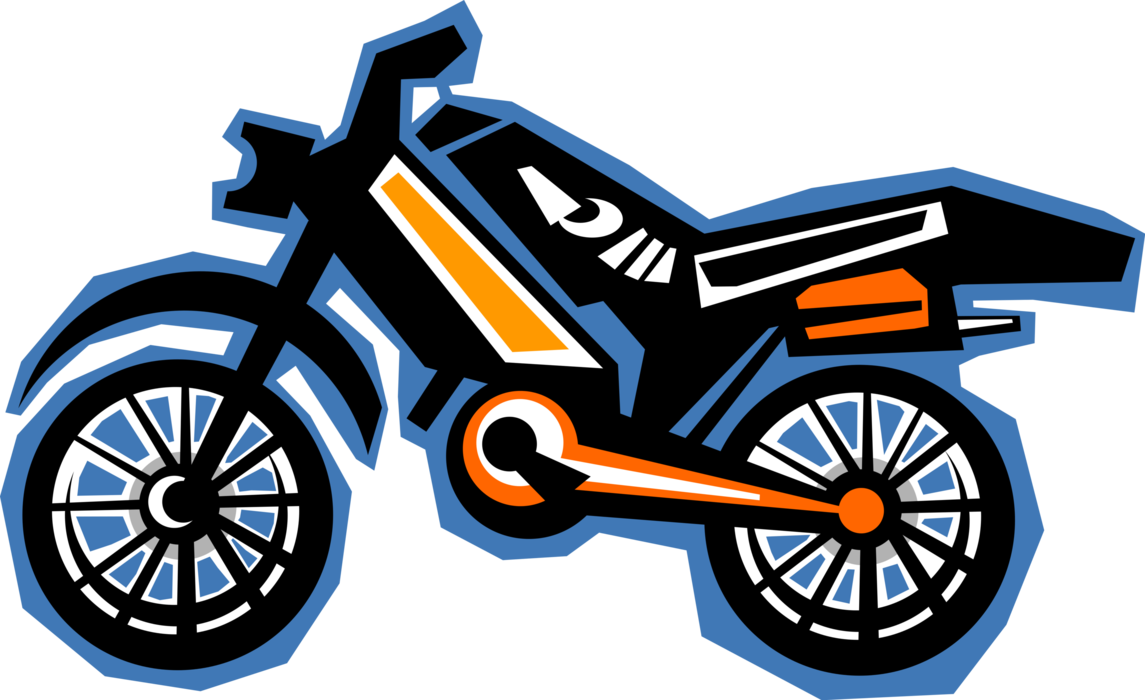 Vector Illustration Of Motorcycle Or Motorbike Motor - 5 Means Of Transportation (1145x700), Png Download