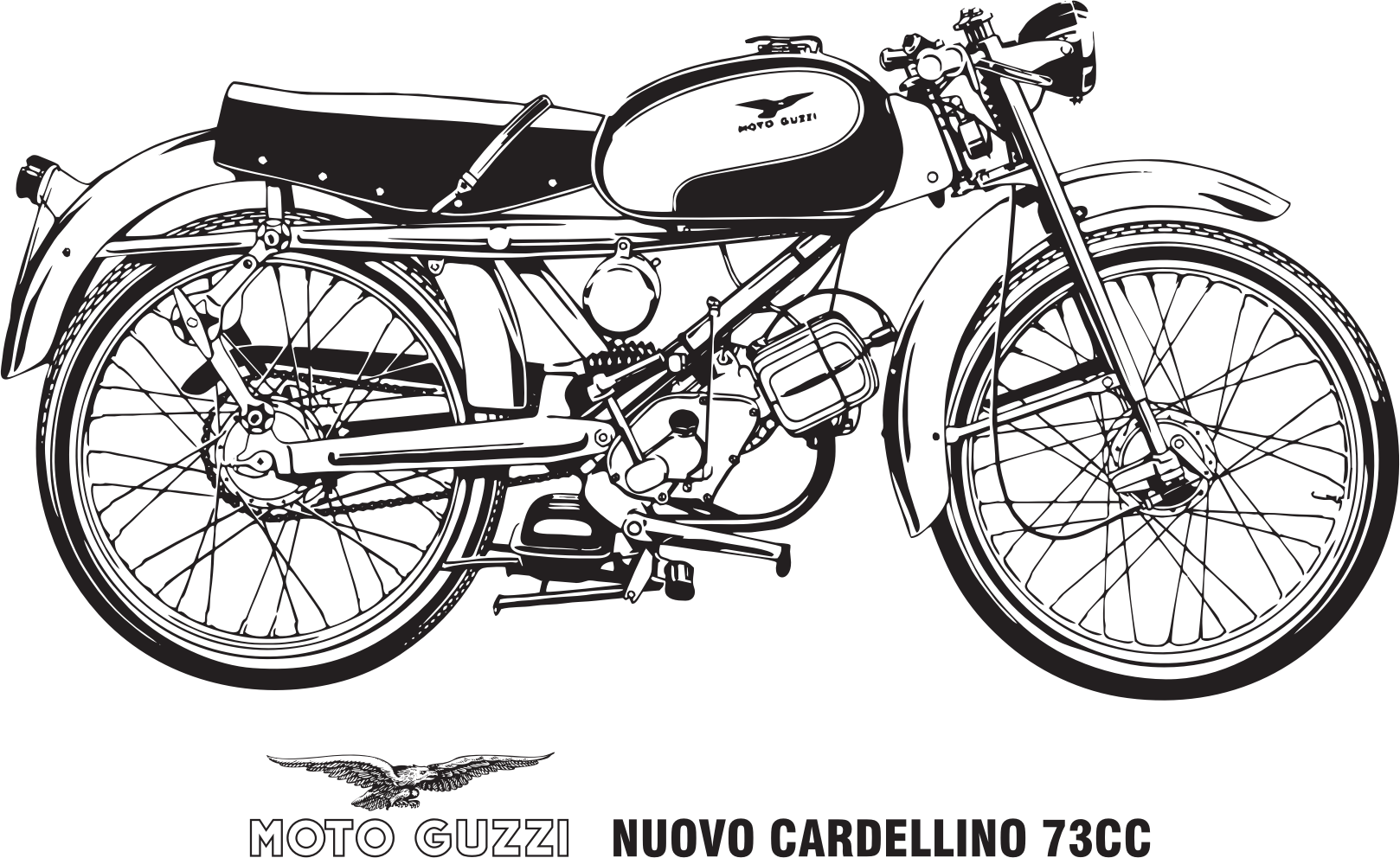 Moto Guzzi Nuovo Cardellino 73cc Motorcycle, Year 1960 - Moto Guzzi (1618x992), Png Download