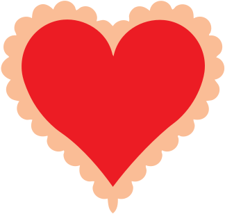 Scalloped Edge Heart - Scalloped Heart (349x349), Png Download