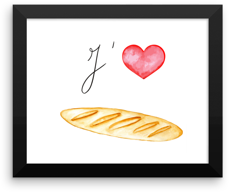 Baguetteheart Mockup Wall-horizontal - Art (1000x1000), Png Download