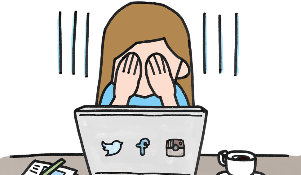 Problem Clipart Negative Impact - Scared Of Social Media (970x582), Png Download