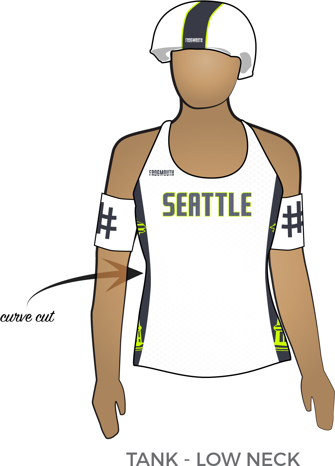 Rat City Rollergirls All Stars - Frogmouth Jersey Cut Styles (1651x1651), Png Download