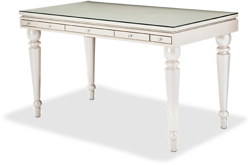 Writing Desk With Glass Top - Glimmering Heights Writing Desk Michael Amini (530x450), Png Download
