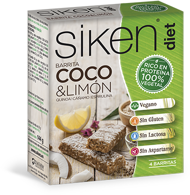 Siken Vegetable Protein Diet Lemon Coconut Bars 4 Units (560x560), Png Download