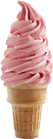 Strawberry Soft Serve - Soft Ice Cream Strawberry (600x600), Png Download